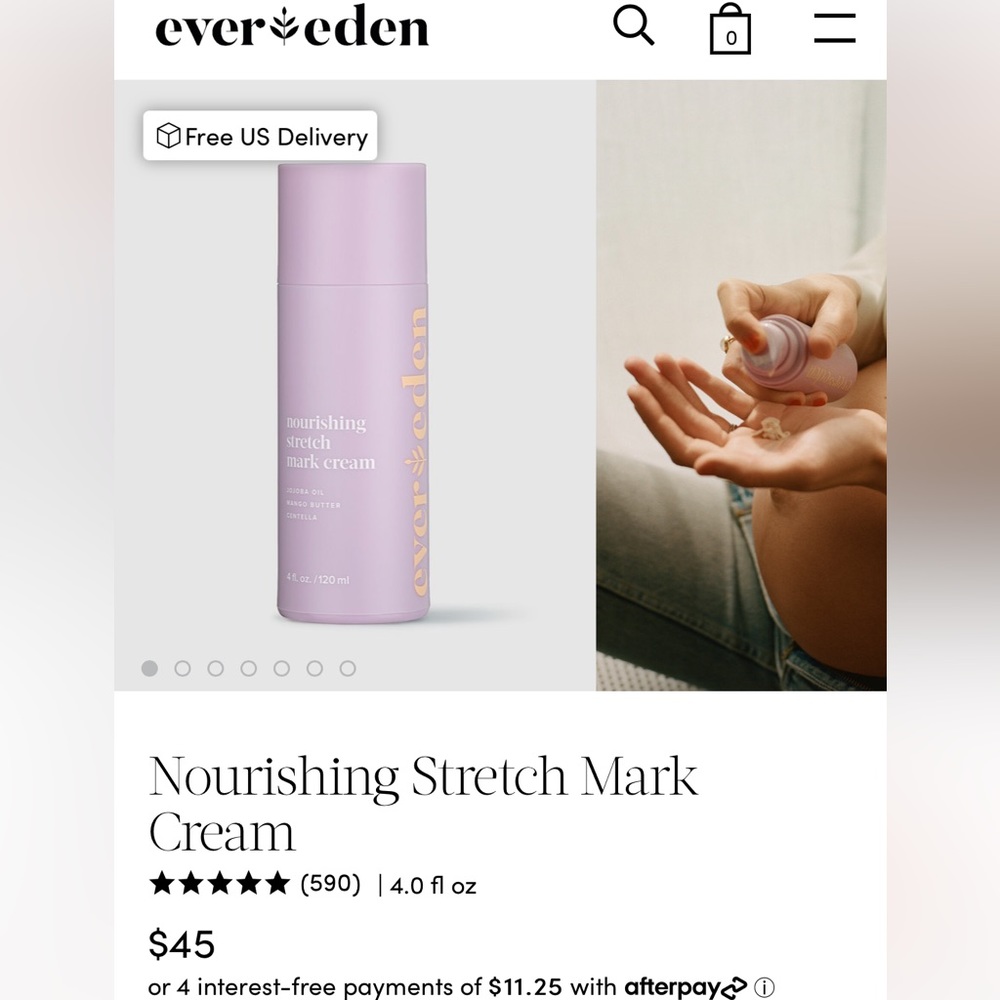 NEW. Evereden Nourishing Strech Mark Cream. With A Free Full Size Lanolin Cream.